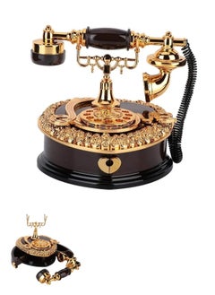 ShebSheb Music Box Heart Telephone Shaped Plastic Music Box With Drawer Decor Birthday Gift（Black）  - Image 1