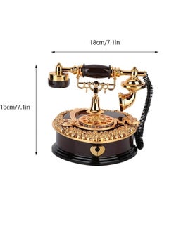 ShebSheb Music Box Heart Telephone Shaped Plastic Music Box With Drawer Decor Birthday Gift（Black）  - Image 4