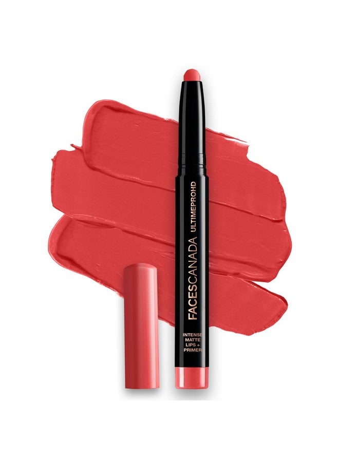 Facescanada Faces Canada Ultime Pro Hd Intense Matte Lipstick + Primer Scarlet (Red) 1.4G 9Hr Long Stay Flawless Hd Matte Finish Intense Color Lightweight Smooth Glide Primer Infused  - Image 1