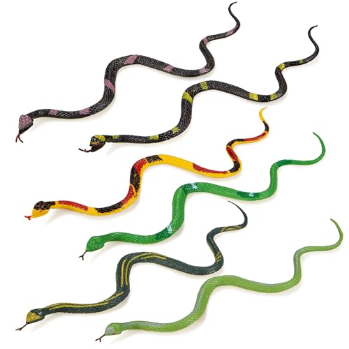 Time Roaming Rubber Snake 95 Fake Snake Toy 12 Pcs Realistic Snake Gag Gift Practical Joke Props Halloween Decor April Fools Day Party Supplies - Image 1