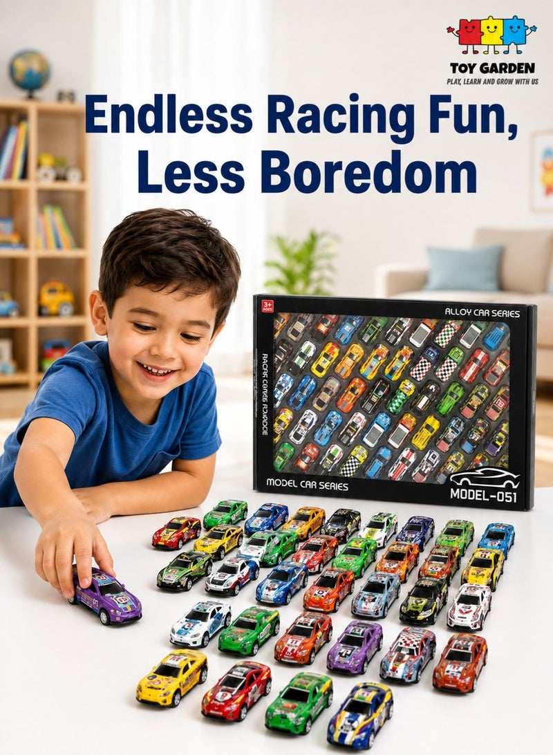 Die-Cast Metal Mini Cars, 50 Pcs Diecast Racing Car Set for Kids – Mini Sports & Race Car Collection Pack, Bulk Toy Cars Gift Set for Boys & Girls 2+ Years 3 4 5 6 7 - Image 1