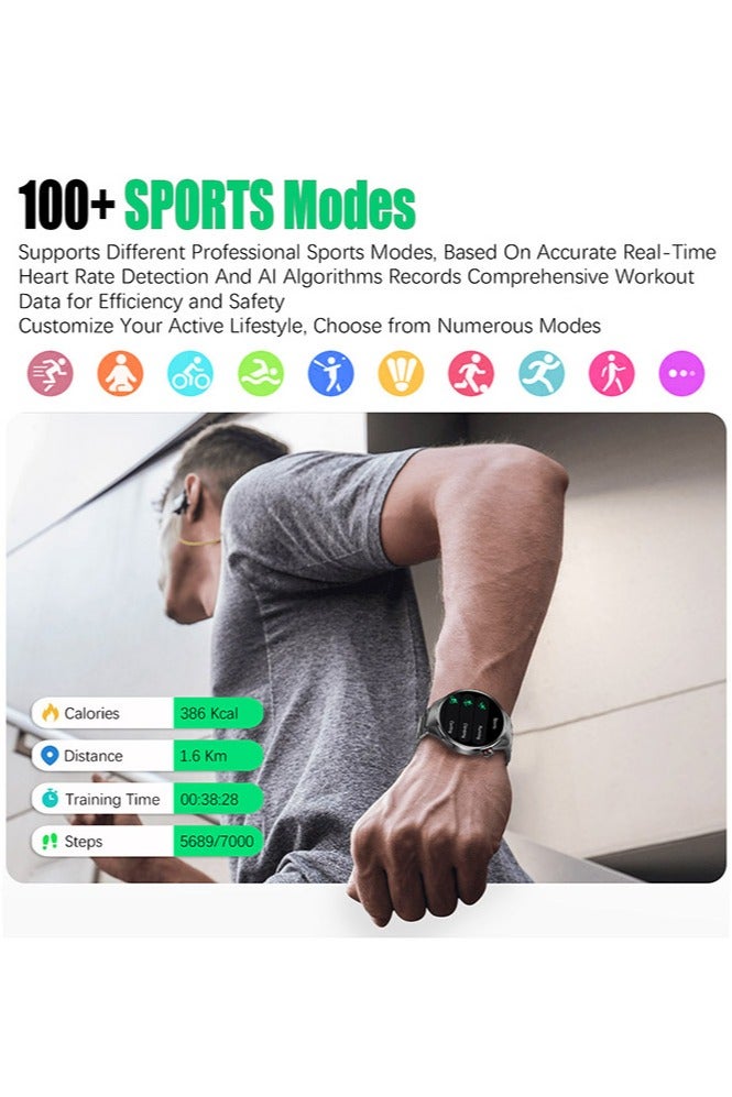 RollsTimi  Men's Smartwatch 1.75" AMOLED, Bluetooth Calls, Sleep Monitor, Fitness Tracker, IP67 Waterproof Smart Watch for Men, Compatible with Android/iOS, Voice Assistant - Image 5