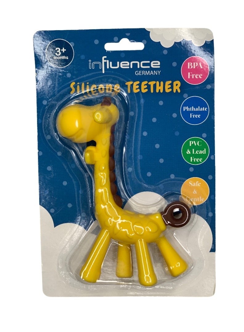Influence Germany- Silicone Baby Teether Trio- BPA-Free - Animal & Fruit Shapes- 3M - Image 3