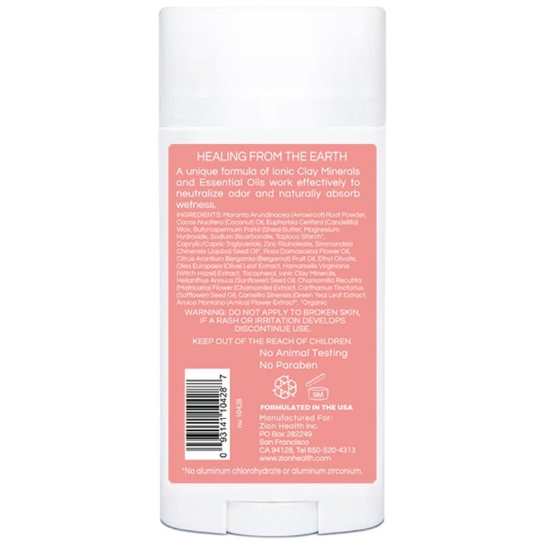 Adama Minerals Zion Health Bold, ClayDry Deodorant, Bergamot Rose, 2.8 oz (80 g) - Image 2