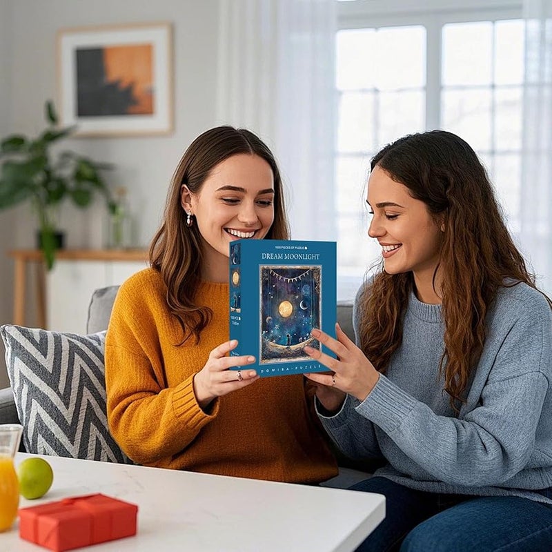 حلم ليلة السماء اللامعة لغز 1000 قطعة تفاعلية قطع الألغاز متينة مدمجة للأطفال والكبار المنزل المكتب - Image 4