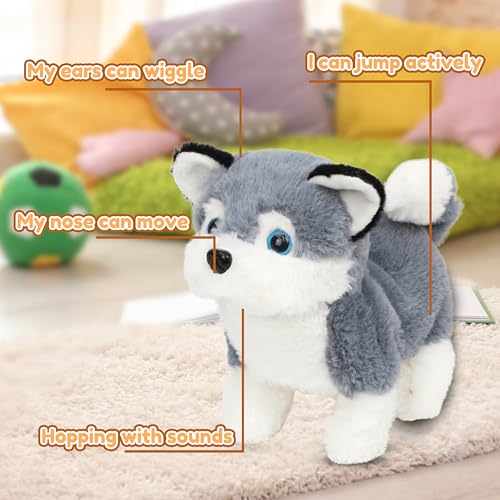 Easfan Walking Puppy Interactive Electronic Plush Husky Toy with Sounds and Movements Educational Plush Toy Birthday Gifts for Kids Girls 7 - Image 5