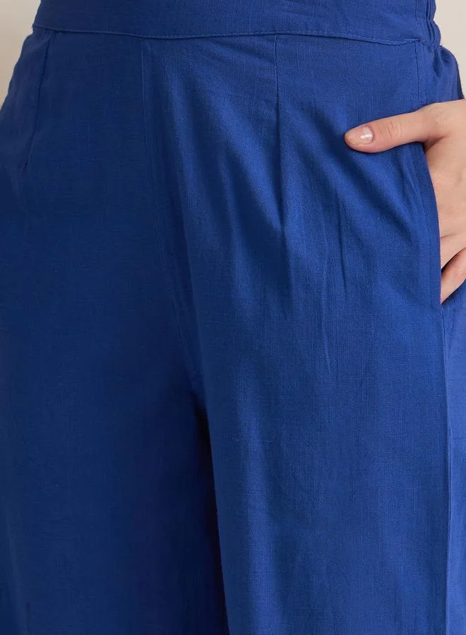 sanskrutihomes Sanskrutihomes Solid Pure Cotton Buttoned Shirt and Pants Co-Ords