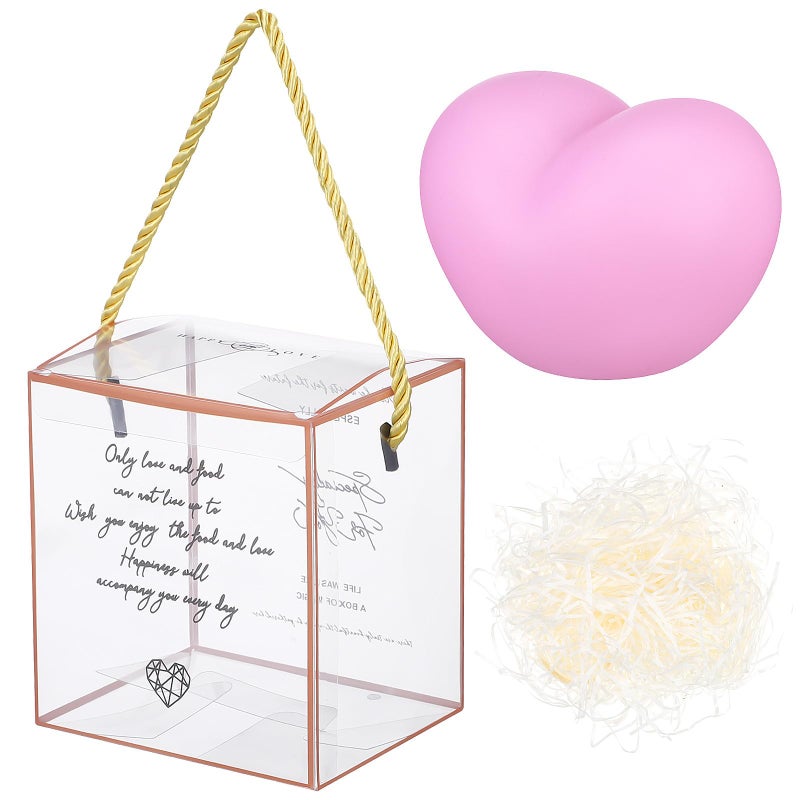 Heart Shaped Night Light Warm White PVC Nursery Lamp With Raffia Gift Box - Image 2