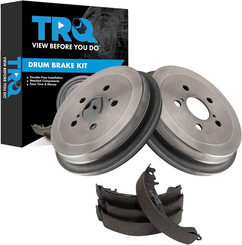 TRQ Rear Brake Shoe & Drum Kit Compatible with 2009 Toyota Prius - Image 1