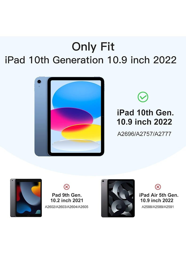 Theodor Compatible with iPad 10th Generation Case 10.9 Inch 2022 with Pencil Holder, Slim Trifold Stand Protective Cover with Soft TPU Back for iPad Case 10th Generation, Auto Sleep/Wake Navy Blue  - Image 2