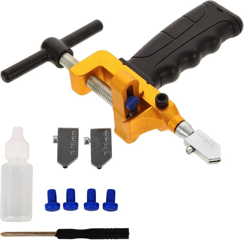 HOODANCOS Manual Tile Cutter and Glass Cutting Tool with Oil-Feed Design, Portable Two-in-one Tile Divider and Scoring Wheel for Ceramic and Glass Cutting, Suitable for Home DIY - Image 1