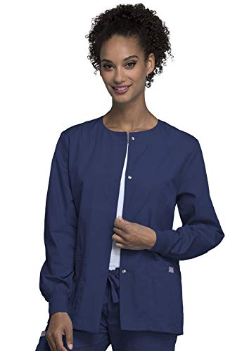 Cherokee Women's Snap Front Warm Up Jacket, Navy, XX-Large - Image 2