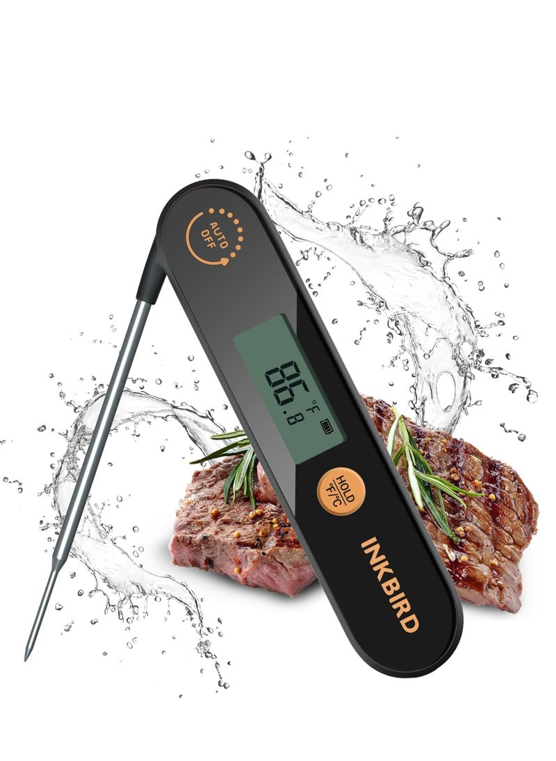 INKBIRD - INKBIRD Food Thermometer IHT-1X Digital Instant Read Meat Thermometer with LCD Screen Foldable Probe Fast Read Rechargeable IPx5 Waterproof for Cooking BBQ - Image 1