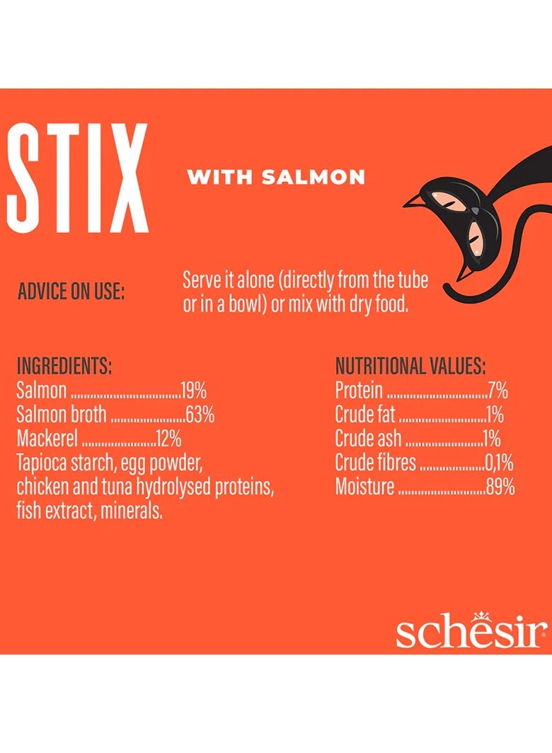 شيسر 2 عبوة ستيكس سناك سائل بنكهة السلمون بالكريمة 6×15 جم - Image 4