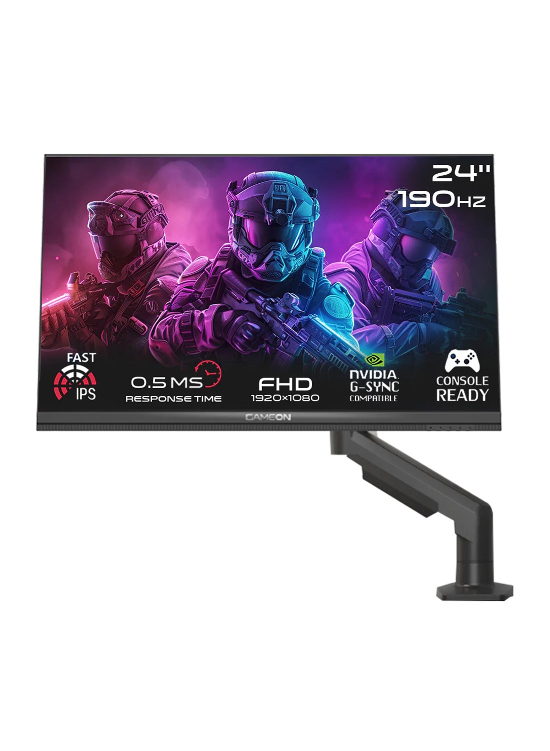 24.5 Inch Gaming Monitor Midnight Pro X Series (1920x1080) FHD Fast IPS, 190Hz Refresh Rate, MPRT 0.5ms Response Time, 2.1 HDMI (Support PS5) with Stand - GOM24FHD190IPSX | Black Black
