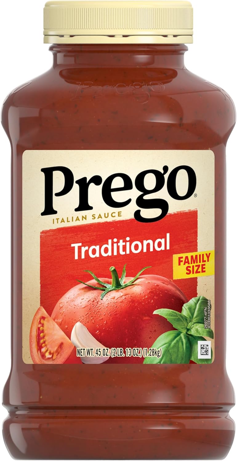 Prego Traditional Pasta Sauce, 45 Oz Family Size Jar - Image 1