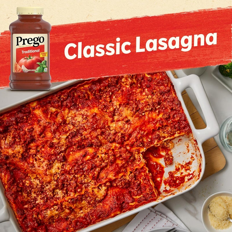 Prego Traditional Pasta Sauce, 45 Oz Family Size Jar - Image 3