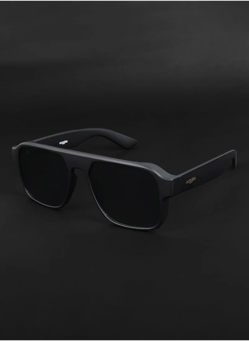 Woggles Uv-Protected Matte Black Aviator Sunglasses