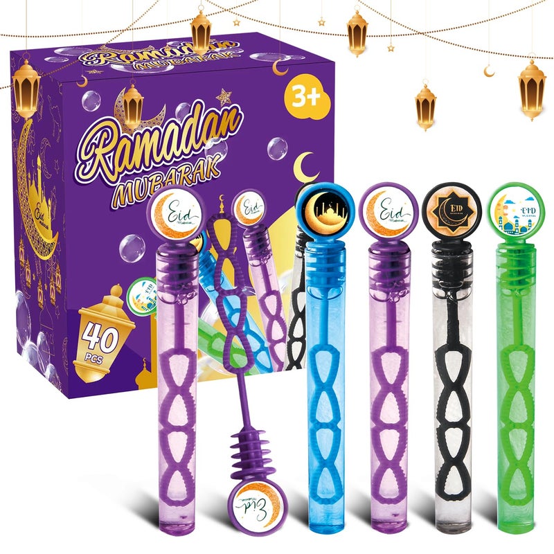 Aviski 40Pcs EidRamadan Mubarak Bubble Wands Mini Bubble Wands for Eid Party Favors Islamic Gift Toys for Girls Boys Kids Toddler Adults Party Bag Stuffers Goodie Bag Filler Classroom Prizes - Image 4
