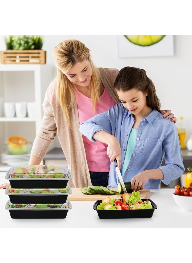 MOMENT لحظة [10 عبوة] | حاويات تحضير الوجبات سعة 32 أونصة مع أغطية | حاويات تخزين الطعام البلاستيكية ذات قسم واحد | حاوية طعام | صناديق غداء للبالغين [22 × 15 × 4.5 سم] - Image 5