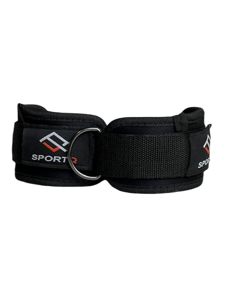 SportQ SportQ Ankle Straps for Cable Machines - Padded Gym Cuffs for Kick Workouts, Leg Workouts, Leg Extensions for Men and Women, Steel Double D Ring, Neoprene Support  - Image 1