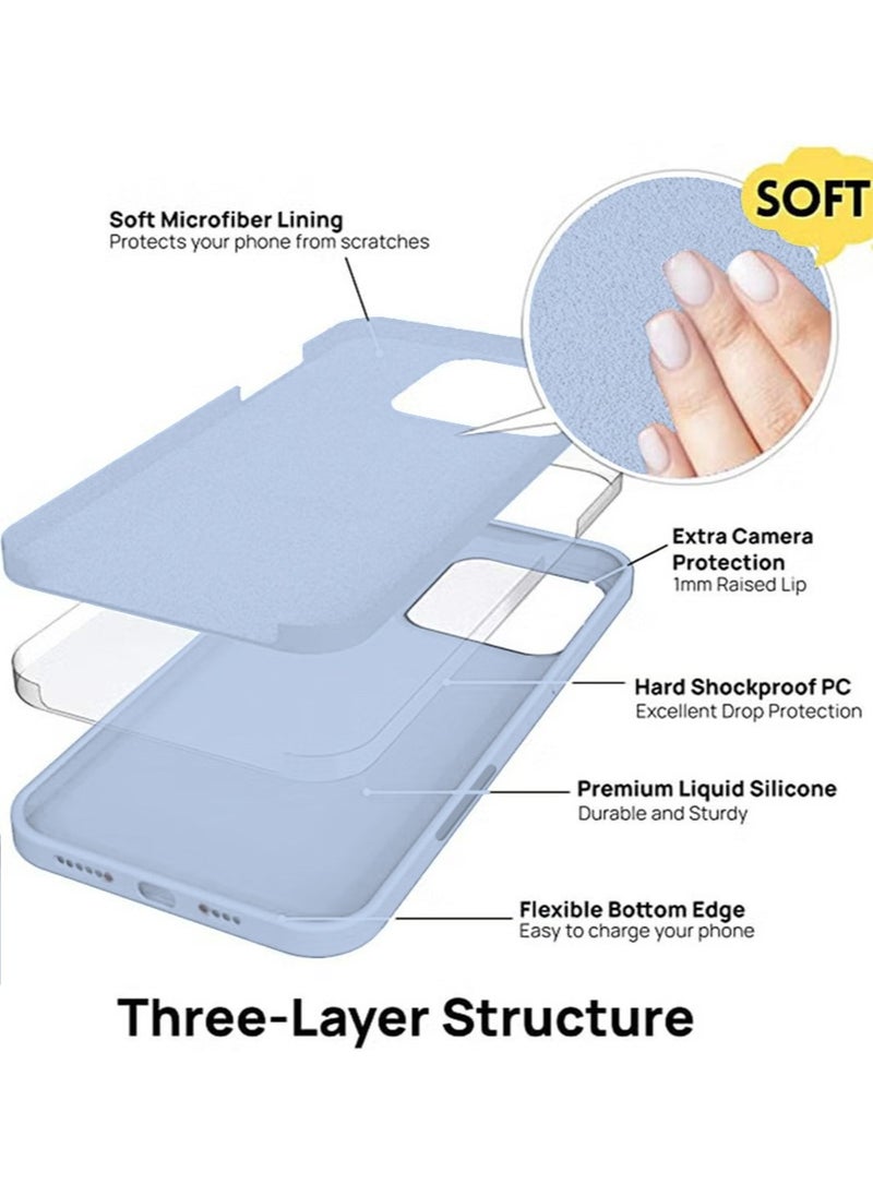 iPhone 16 Pro Max Mobile Case Cover with Anti-fingerprint 3D Screen Protector with Soft Liquid Silicone Protection Anti-Scratch Shockproof Accessories Slim Protective Back Cover