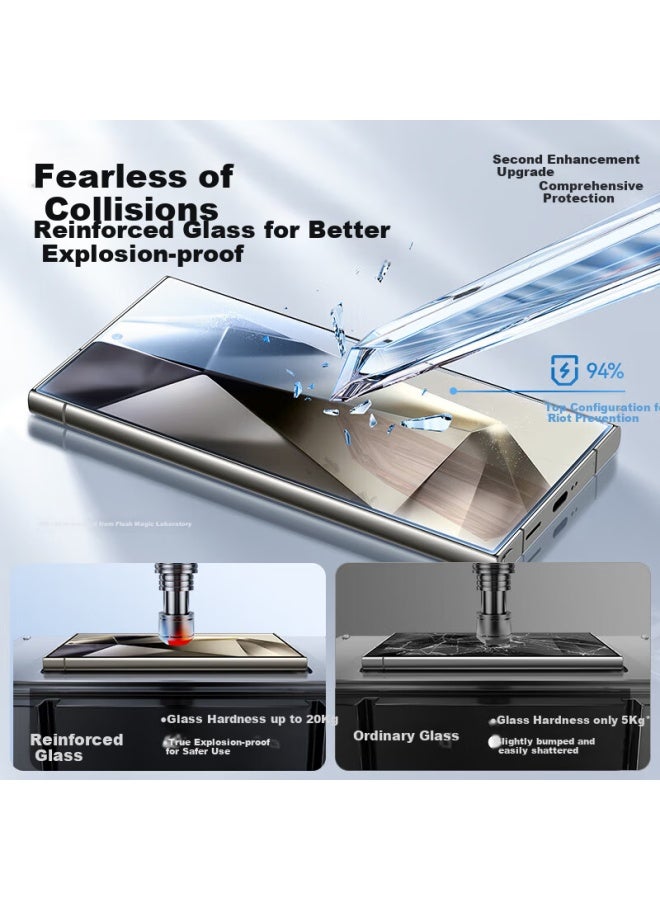 SmartDevil حماية شاشة زجاجية مقسّاة سمارت ديفيل لجهاز سامسونج S24 ألترا، فيلم مضاد للانعكاس، شاشة كاملة، مضاد لبصمات الأصابع، مقاوم للغبار، فيلم حماية مقاوم للكسر - Image 4