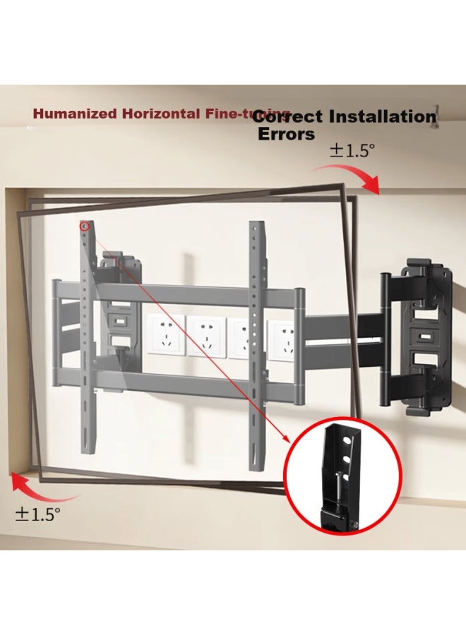 Tazd 85-100 Inch Ultra-thin In-wall Dual Arm Telescopic Rotating Tv Wall Mount Bracket Compatible With Hisense, Skyworth, Tcl, Samsung, Sony, Changhong - Image 4