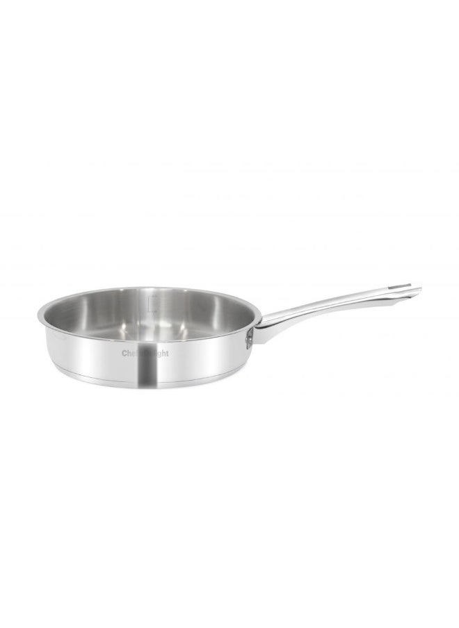 ESSENTIALS Chef's Delight Stainless Steel Deep Frypan 28Cm Durable High Quality Frying Pan Perfect for Deep Frying Searing and Everyday Cooking Stylish Kitchen Essential 