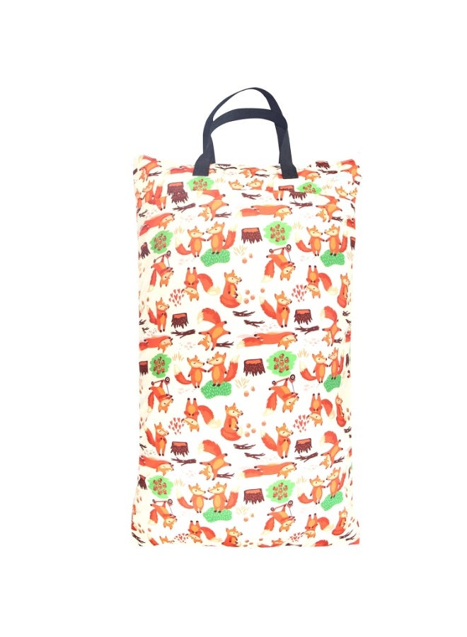 wegreeco Reusable Hanging Wet Dry Cloth Diaper Bag (Orange, Fox) - Image 2