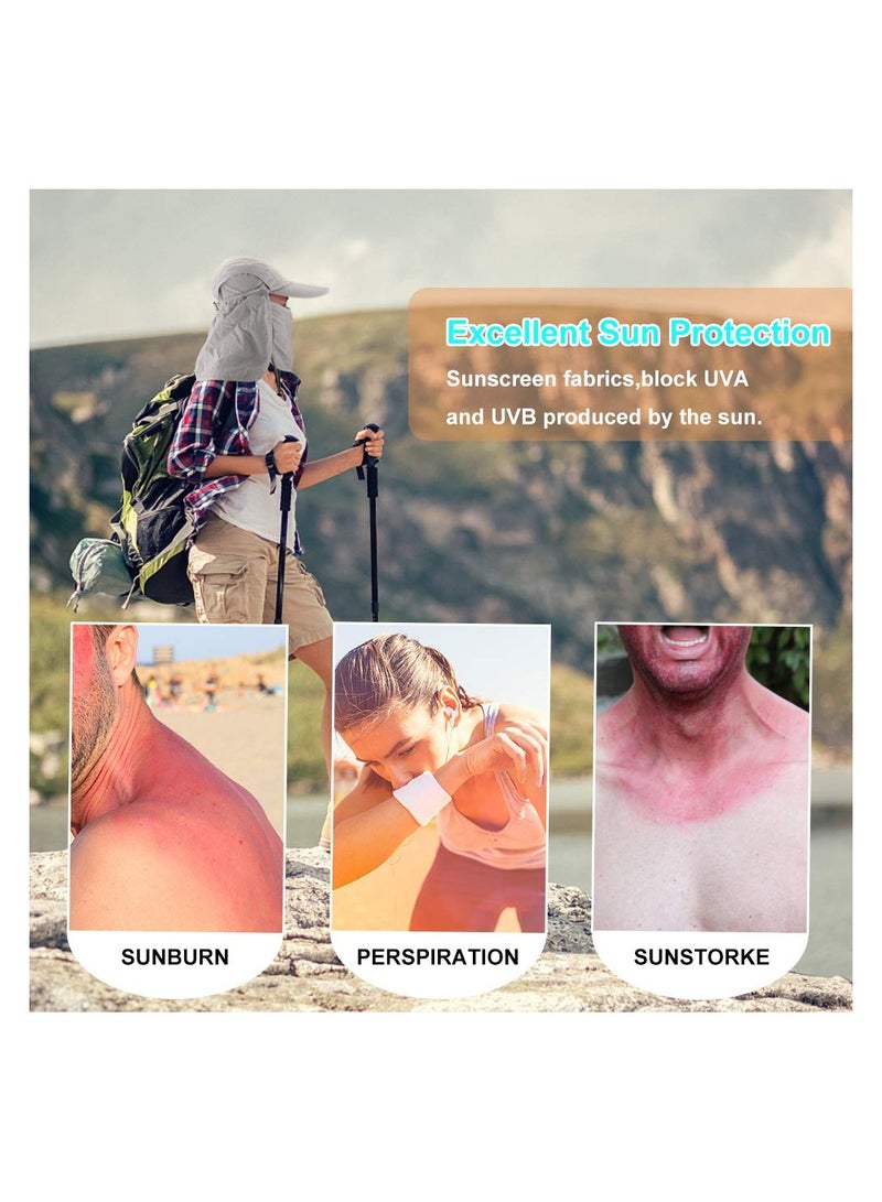 KASTWAVE Fishing Hat, Sun Cap UPF 50+ Outdoor Hiking Hat with Removable Mesh Face Neck Flap Cover Windproof Strap - Image 5