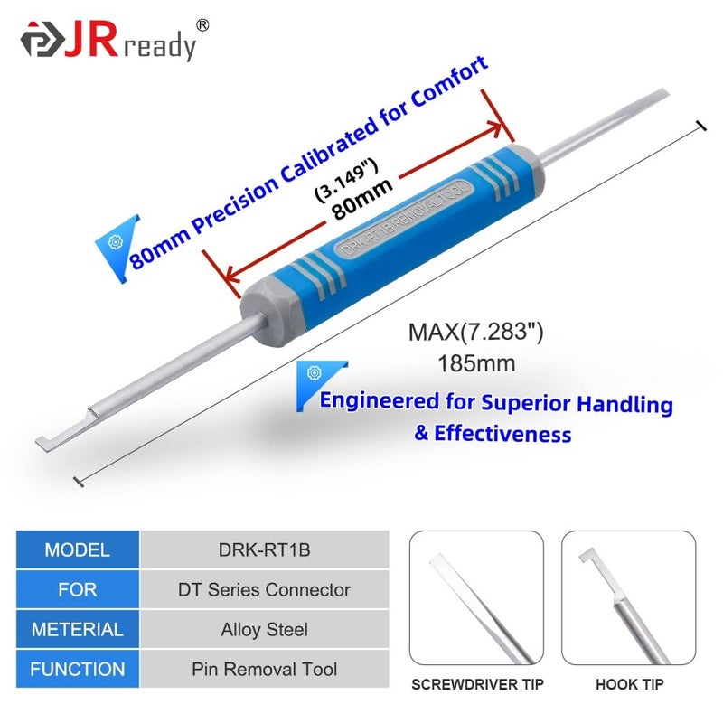 JRready DRK-RT1B Deutsch Pin Removal Tool, Pin Socket Contact/Wedgelock Removal Tool, Suitable for Deutsch DT, DTM, DTV, DRB, DRCP and Strike Connectors - Image 3