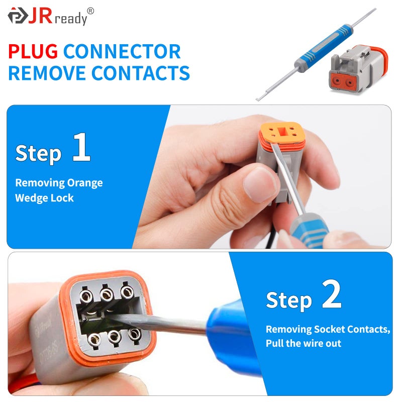 JRready DRK-RT1B Deutsch Pin Removal Tool, Pin Socket Contact/Wedgelock Removal Tool, Suitable for Deutsch DT, DTM, DTV, DRB, DRCP and Strike Connectors - Image 4