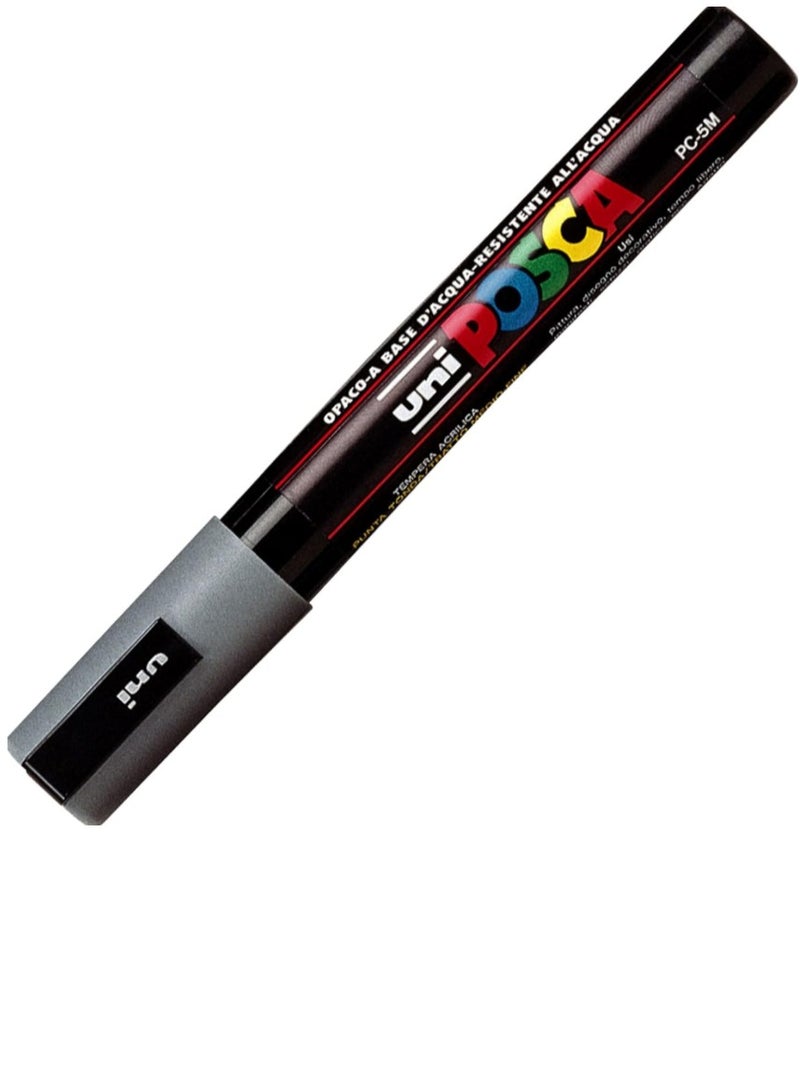 POSCA UNI POSCA PC-5M 8-Color Marker Set – Gray & Gold, Medium Tip, Water-Based Paint Pen
