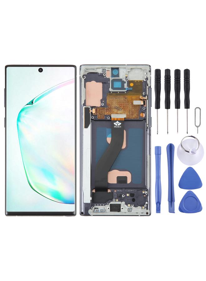 erorex Replacement TFT Material LCD Screen for Samsung Galaxy Note10 Digitizer Full Assembly With Frame/Handwriting, Not Supporting Fingerprint Identification Black - Image 1