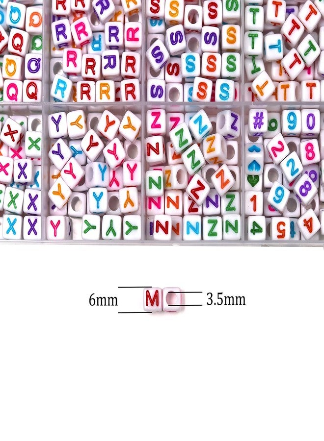 MELIUS Acrylic Square Letter Beads, 1120Pcs 6x6mm in Alphabetical Order A-Z Colorful Letter Beads with Numbers Beads for Jewelry Making, DIY Bracelets, Key Chains (6x6mm, Multicolored) - Image 3