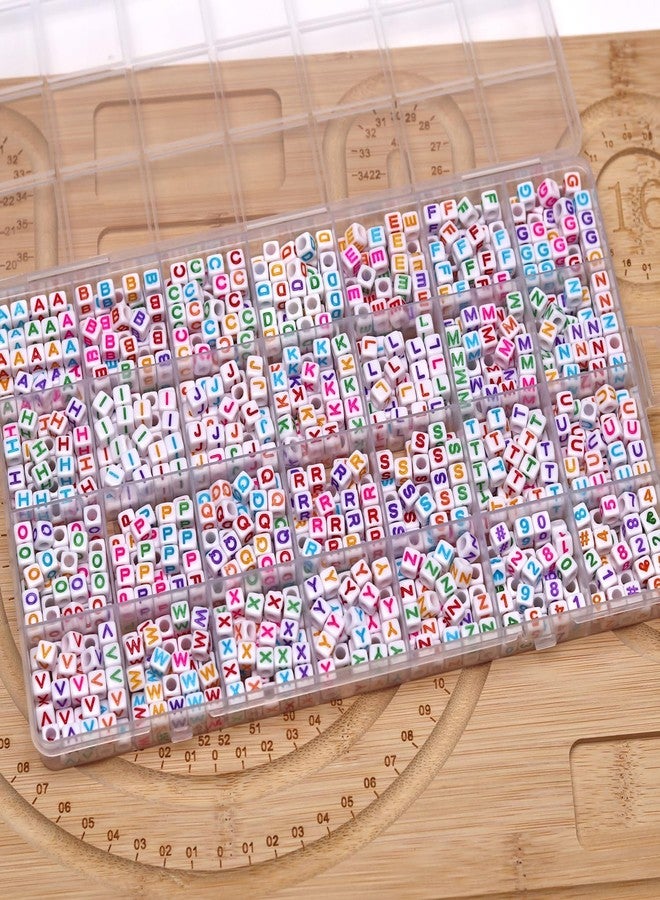 MELIUS Acrylic Square Letter Beads, 1120Pcs 6x6mm in Alphabetical Order A-Z Colorful Letter Beads with Numbers Beads for Jewelry Making, DIY Bracelets, Key Chains (6x6mm, Multicolored) - Image 4