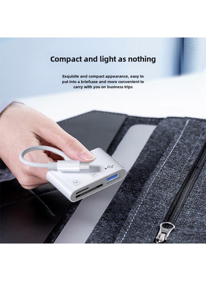قارئ بطاقات الهاتف من النوع C إلى SD TF USB ثلاثة في واحد، قارئ بطاقات USB ثلاثة في واحد، لوحة مفاتيح وماوس وكاميرا ونقل ضوئي متوافق مع أنظمة متعددة - اللون: (مربع ملون) - Image 4