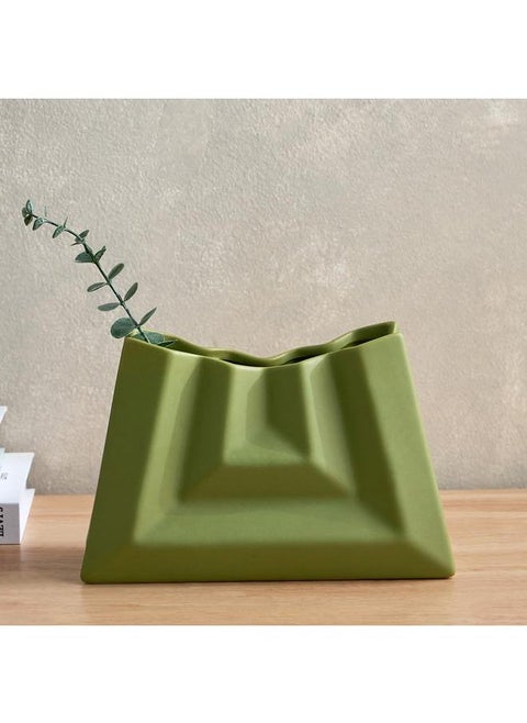 Cambria Baby Ceramic Pouch Look Vase 24.8X10X16.5 Cm
