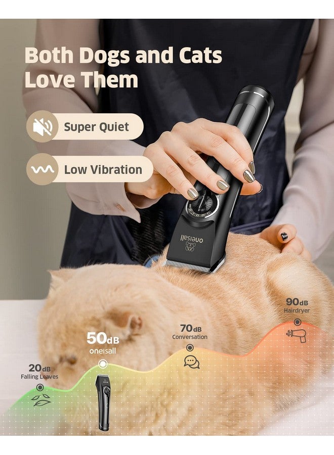 أوني سال ماكينة قص شعر الكلاب oneisall للعناية بالشعر الكثيف والمجعد، منخفضة الضوضاء، مجموعة العناية بالكلاب شديدة التحمل مع شفرات معدنية قابلة للفصل - Image 4