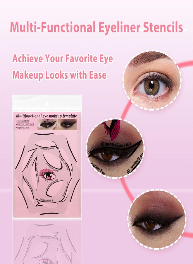 يافيجي مجموعة قوالب تحديد العيون من يافيجي، 6 قوالب قابلة لإعادة الاستخدام لتحديد العيون، مثالية لرسمة عيون مجنحة، تتضمن قوالب ظلال العيون وشريط تحديد العيون، أداة مكياج للعيون المبطنة. - Image 2