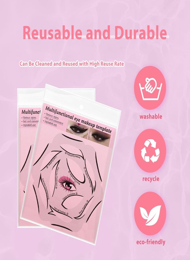 يافيجي مجموعة قوالب تحديد العيون من يافيجي، 6 قوالب قابلة لإعادة الاستخدام لتحديد العيون، مثالية لرسمة عيون مجنحة، تتضمن قوالب ظلال العيون وشريط تحديد العيون، أداة مكياج للعيون المبطنة. - Image 4