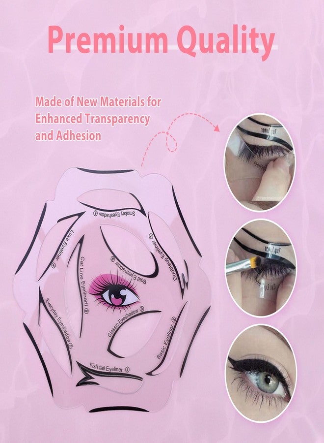 يافيجي مجموعة قوالب تحديد العيون من يافيجي، 6 قوالب قابلة لإعادة الاستخدام لتحديد العيون، مثالية لرسمة عيون مجنحة، تتضمن قوالب ظلال العيون وشريط تحديد العيون، أداة مكياج للعيون المبطنة. - Image 3