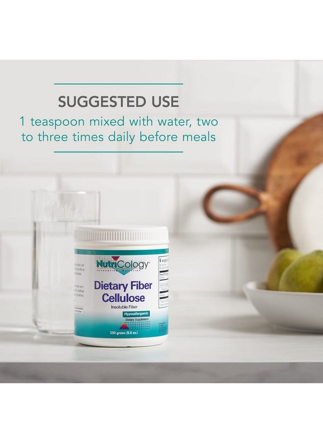 Nutricology - Dietary Fiber Cellulose Powder Insoluble Fiber Colon Health 250 Grams (8.8 Oz) - Image 1