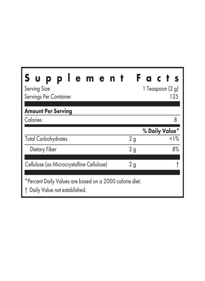 Nutricology - Dietary Fiber Cellulose Powder Insoluble Fiber Colon Health 250 Grams (8.8 Oz) - Image 1