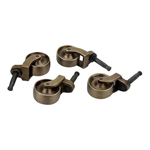 A29 Set of 4 Solid Brass Swivel Caster Heavy Duty & Safe for All Floors Perfect Replacement for Floor Mat Polished Brass Finish Wheels for Chairs/Tables/Furniture - Image 4