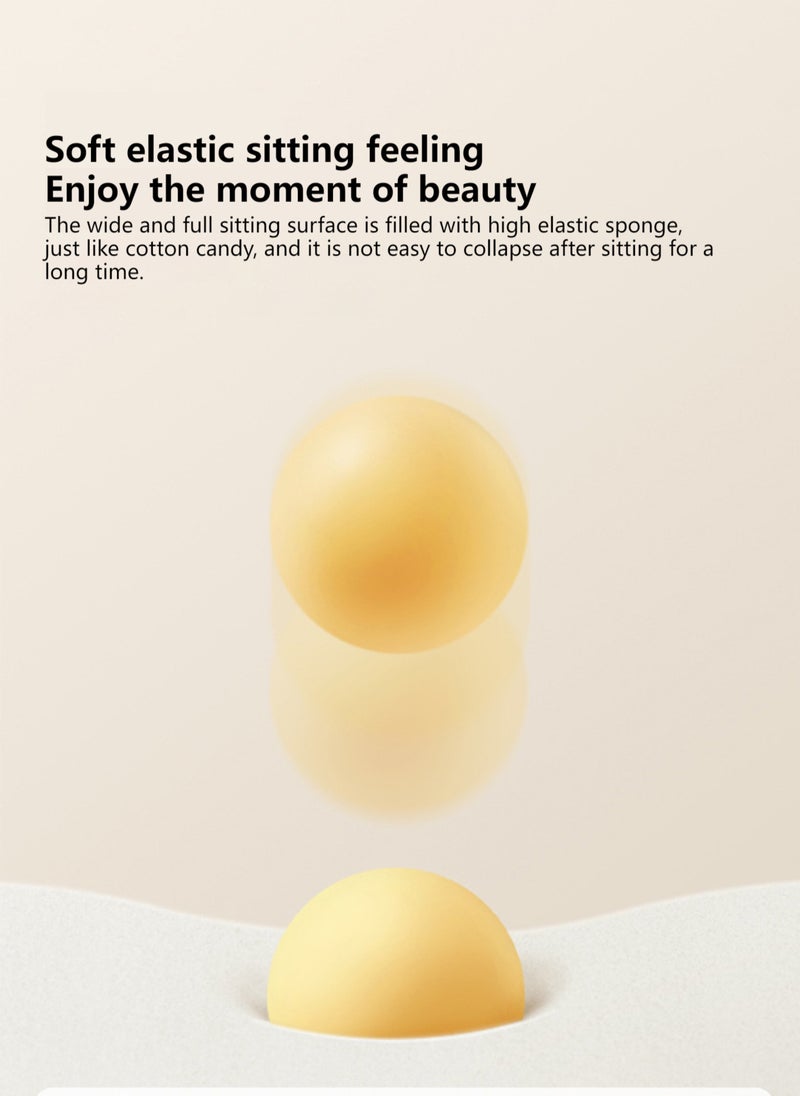 شاربدو كرسي خلع ملابس فاخر لغرفة النوم، لون كريمي، مصنوع من جلد الحمل الناعم، كرسي مرن 36*36*67 سم - Image 5