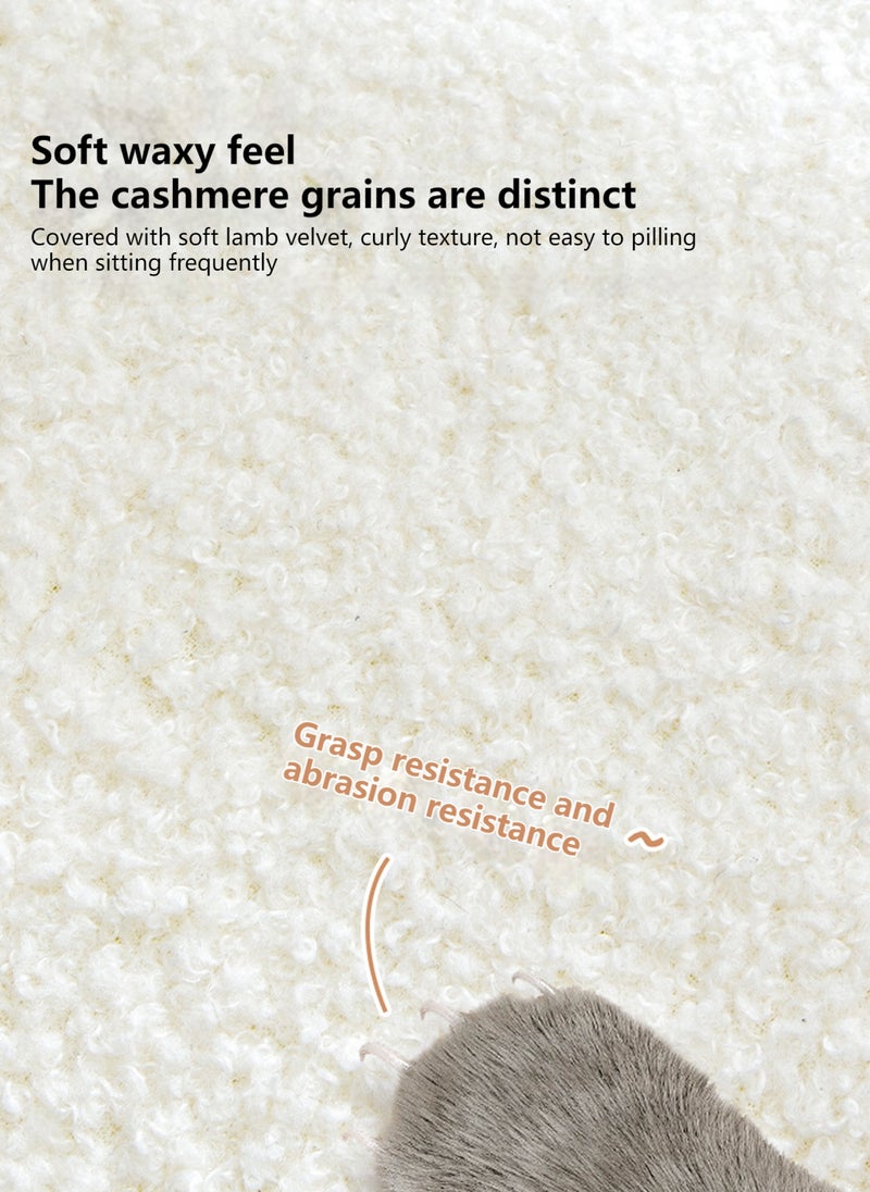 شاربدو كرسي خلع ملابس فاخر لغرفة النوم، لون كريمي، مصنوع من جلد الحمل الناعم، كرسي مرن 36*36*67 سم - Image 4