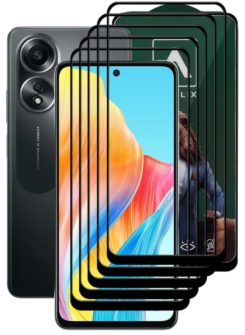 ACLIX 5 Pieces Antistatic ESD Dustproof Premium Quality High Definition Tempered Glass Screen Protector Designed For Oppo A58 4G - Image 1