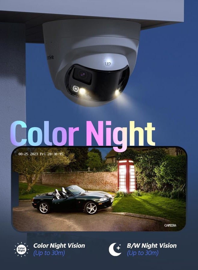 ANNKE FCD800 PoE Security Camera Outdoor with Dual Lens 180° Filed of View, 8MP IP Surveillance Camera Support Color Night Vision, Person/Vehicle Detection, Two-Way Talk, Built-in SD Card Slot - Image 3